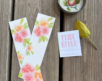 Watercolor Floral Bookmark | Handmade Book Lover Gift