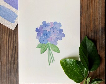 Hydrangea Watercolor Painting | Dreamy Floral Nursery Art Print
