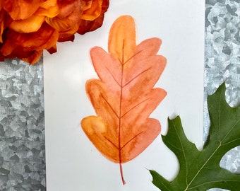 Fall Leaves Watercolor Print | Autumn Botanical Art