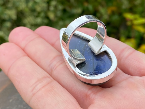 Anello Labradorite Naturale, Anello In Argento Sterling Massiccio 925, Pietra Preziosa Labradorite Blu Naturale Appariscente, Anello Da Donna, Anello Da Uomo, Anello Regalo - Italia - Foto 13