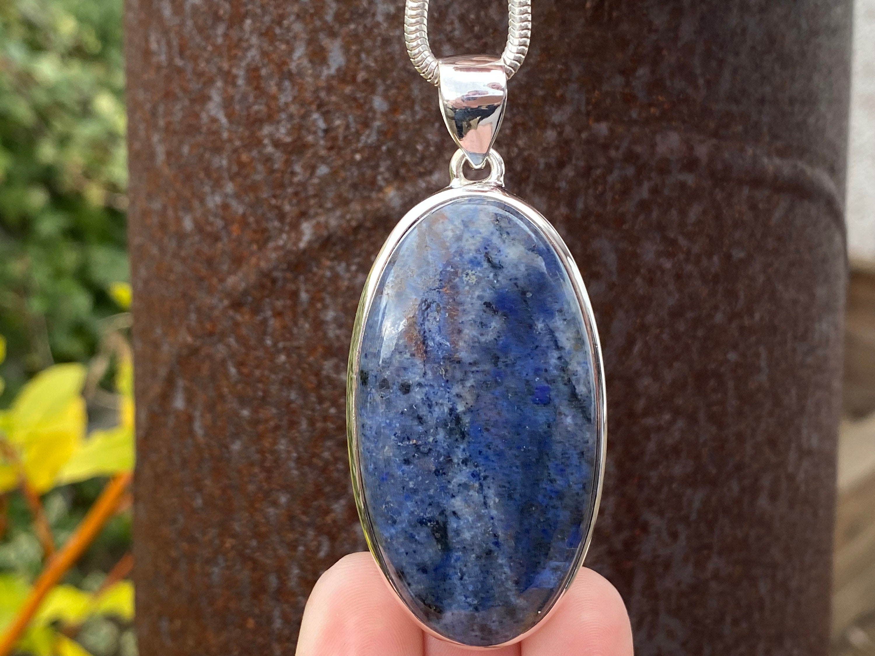 Dumortierite Pendant in 925 Sterling Silver Handmade 31x71mm Pendant  Natural Blue Gemstone Necklace - Etsy