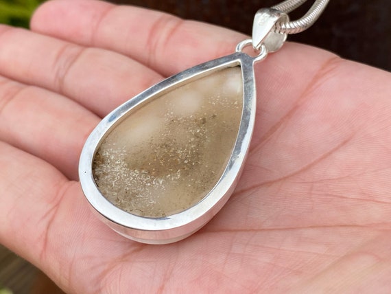 Indonesian Natrolite Pendant in 925 Sterling Silver Handmade