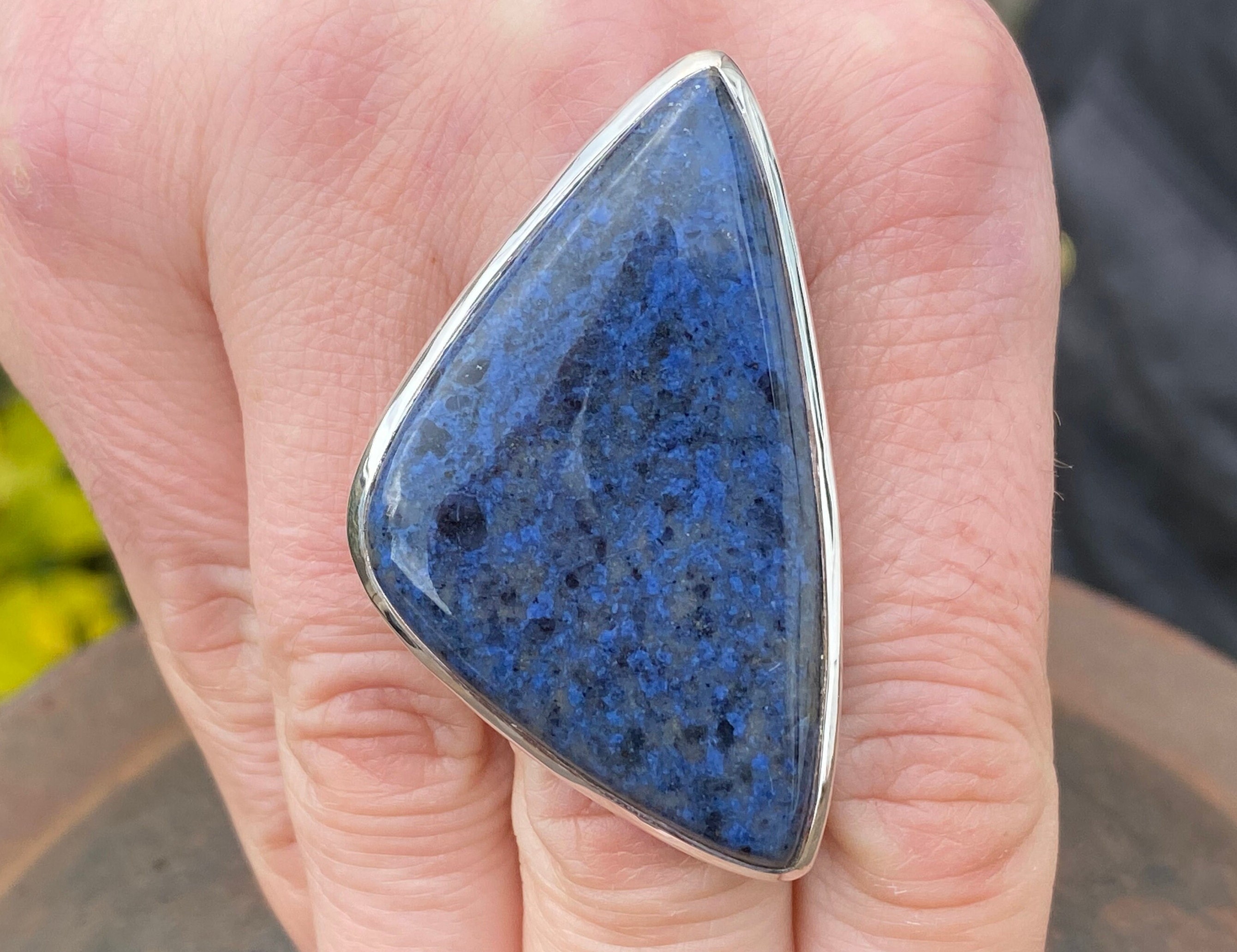 Vintage Sterling Silver Signet Ring with Blue Dumortierite