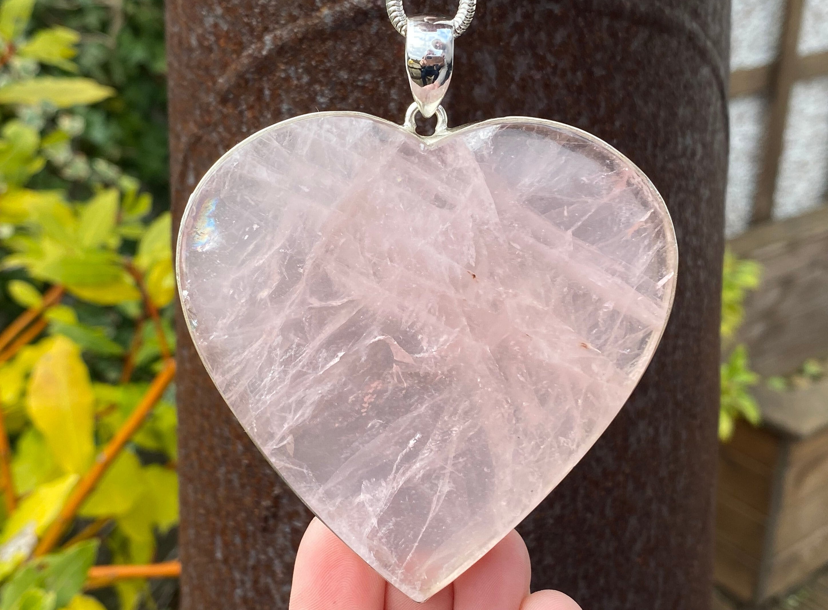 heart shaped rose quartz necklace