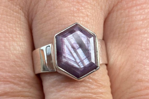Natural Sheen Ruby (size P , 8) Ring in 925 Sterling Silver