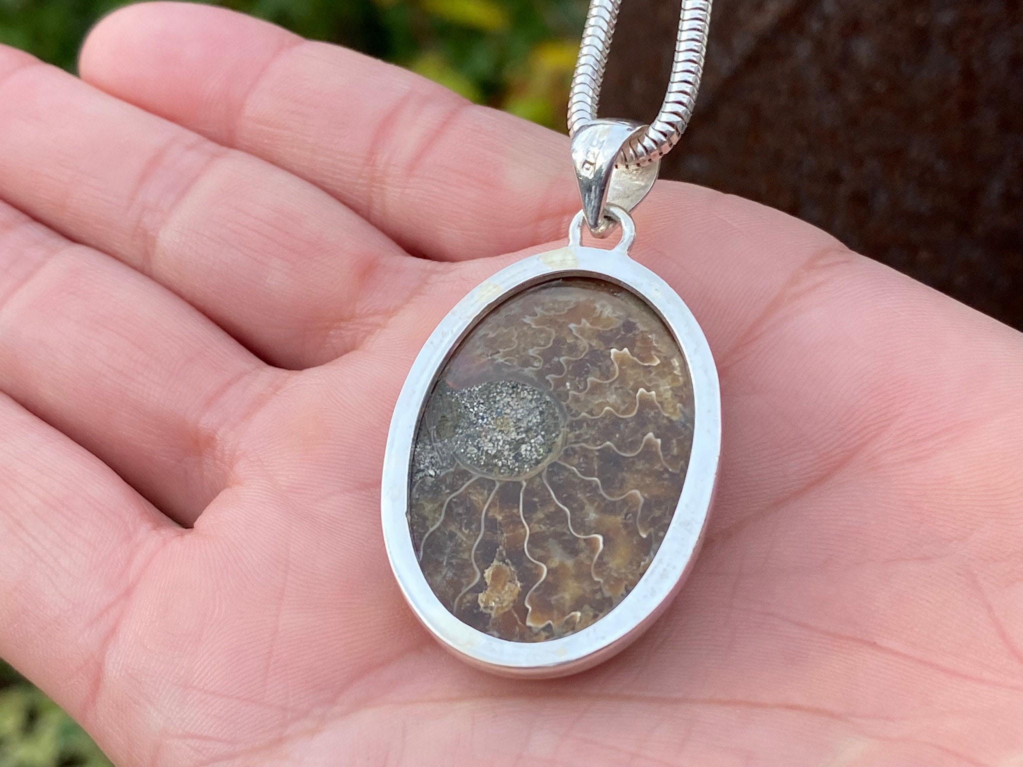 Ciondolo Godatite Ammonite Trafitto - Gioielli Collana Con Pietre Preziose | Grotta Di Cristallo - Foto 7