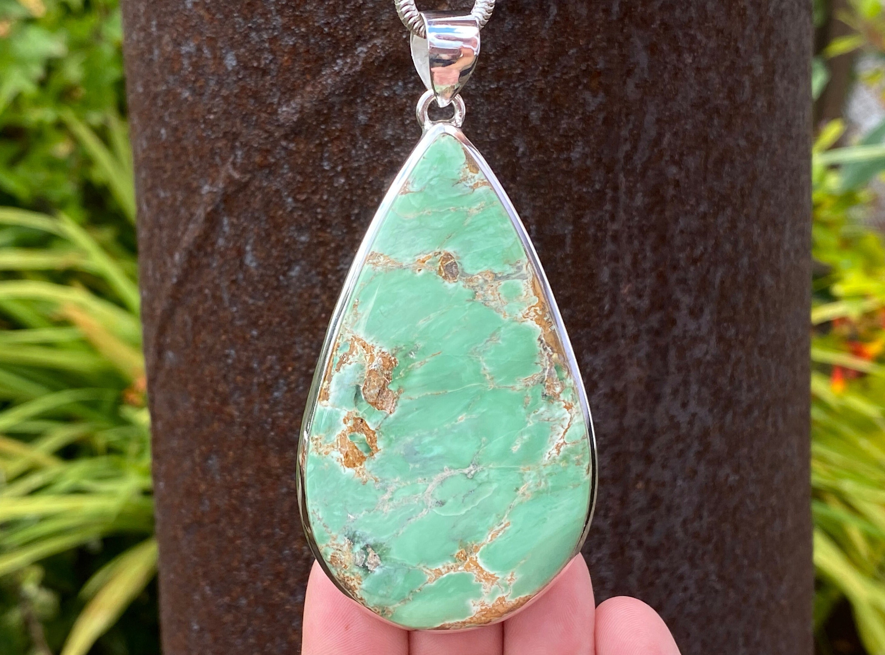 925 スターリング シルバーの大型オーストラリア産バリサイト - 手作り