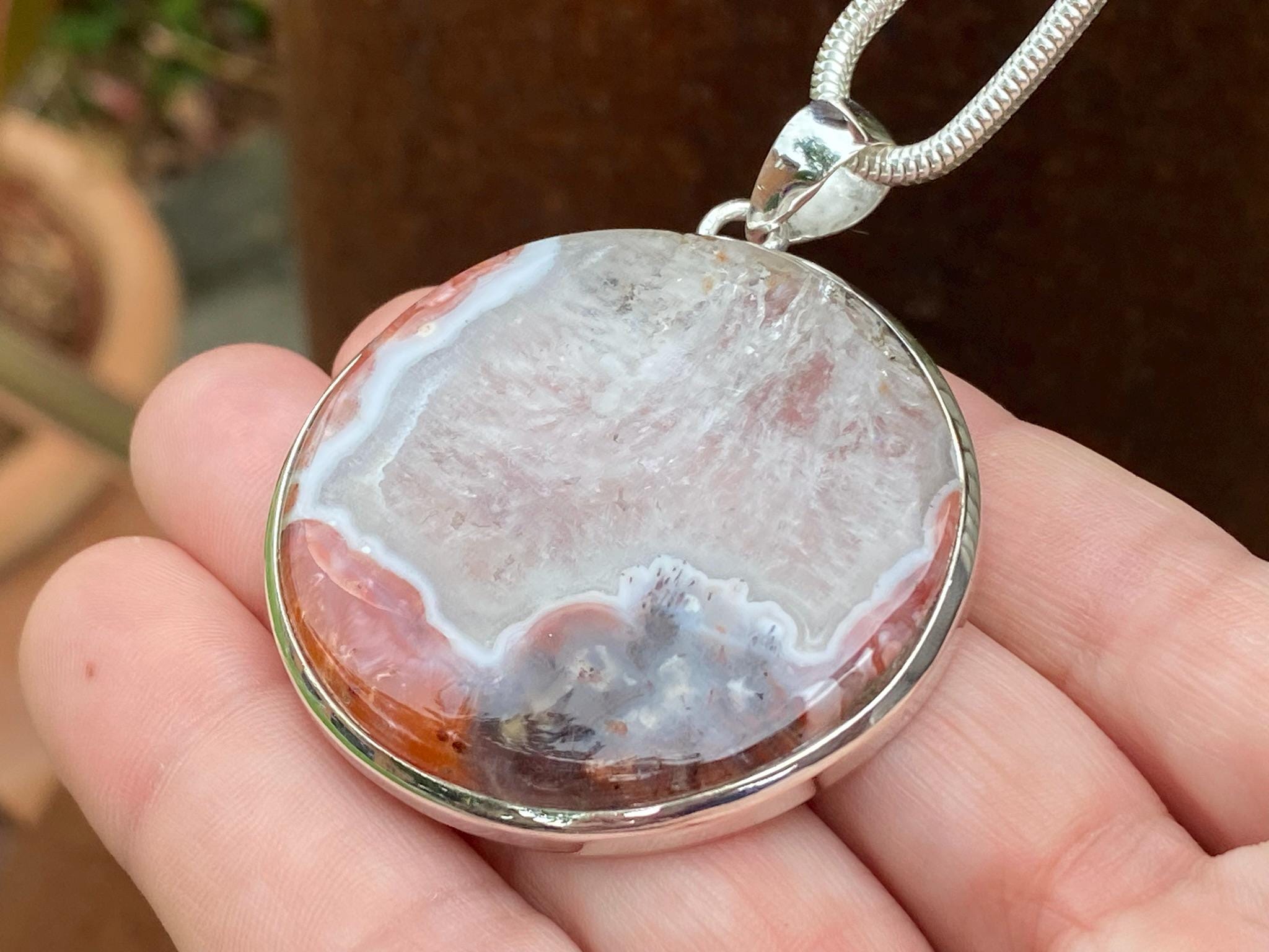 Ciondolo In Argento Sterling 925 Occhio Di Tigre E Pietra Preziosa Di Morgani - Foto 11