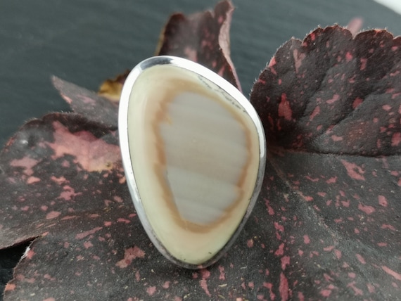 Imperial Jasper (size 7, N) 925 Sterling Silver ring, 16x27mm stone
