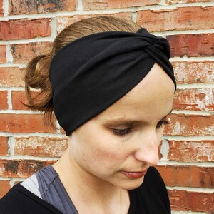 Women&#39;s Headband, Black Headband, Solid Headband, Plain Hairband, Knot Headband, Yoga Headband