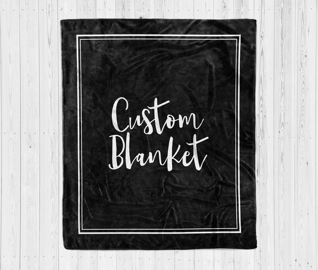 Custom Print Fleece Sherpa Blanket Personalized Throw Fleece Etsy