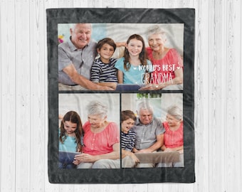 Mother's Day Gift for Grand-Mother Custom Fleece Sherpa Blanket - Grandma's gift, Personalized Mother Day Gift, Customizable Mom Throw