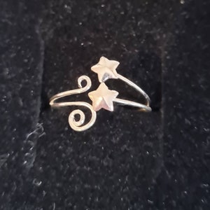 Pretty silver band celestial toe rings