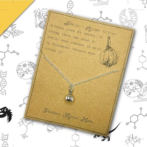 Tiny Garlic Bulb Necklace with Personalised Message