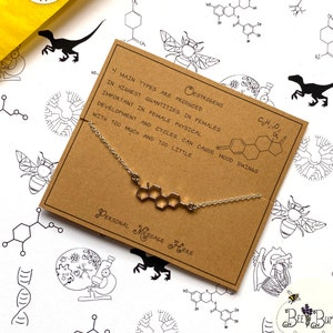 Oestrogen Molecule Bracelet with Personalised Message