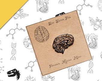Brain Pin with Personalised Message