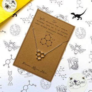 Ice Crystals, Water Molecule in Lattice Structure Necklace with Personalised Message