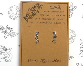 DNA Earrings with Personalised Message