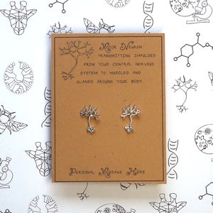 Motor Neuron Earrings with Personalised Message