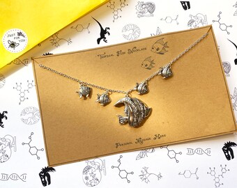 Tropical Fish, Ocean, Sea life Necklace with Personalised Message