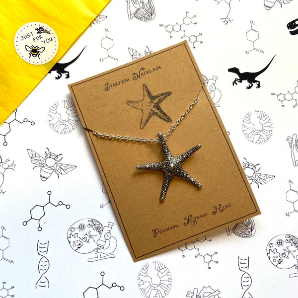 Starfish, Ocean, Sea life Necklace with Personalised Message