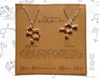 DNA Base Pair Necklaces with Personalised Message