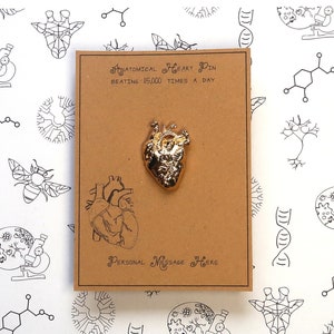 Anatomical Heart Pin with Personalised Message