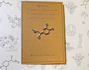 Adrenaline Molecule Pin met gepersonaliseerde boodschap