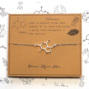 Theobromine - Chocolate Molecule Bracelet with Personalised Message