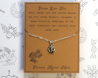 Little Poison Dart Frog Necklace with Personalised Message