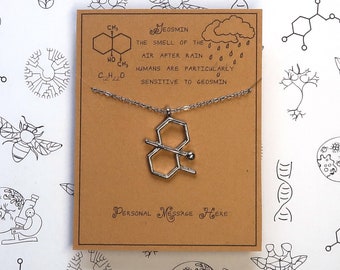 Geosmin Molecule, The Smell After Rain-ketting met gepersonaliseerde boodschap
