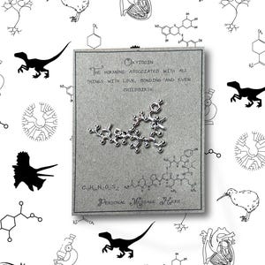 Oxytocin Molecule Brooch with Personalised Message