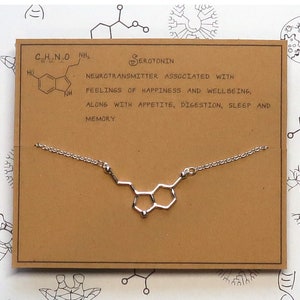 Serotonin  Molecule Bracelet with Personalised Message