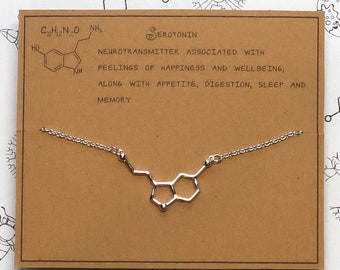 Serotonin  Molecule Bracelet with Personalised Message