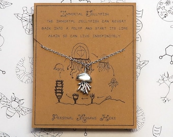 Onsterfelijke kwallenketting met gepersonaliseerde boodschap
