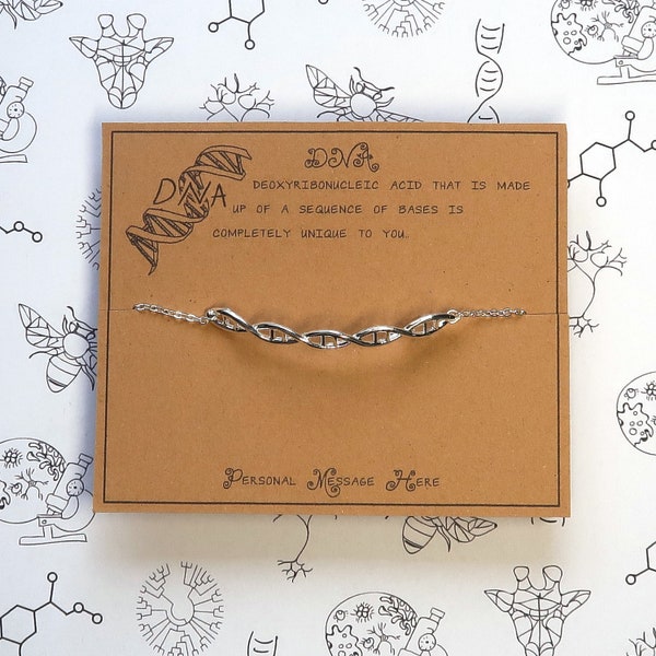 Bracelet molécule d'ADN avec message personnalisé