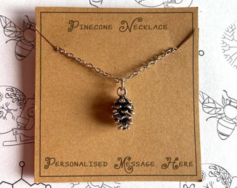 Dennenappelketting met gepersonaliseerde boodschap