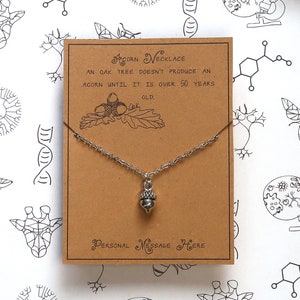 Acorn Necklace with Personalised Message