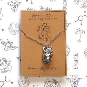 3D Anatomical Heart Necklace with Personalised Message