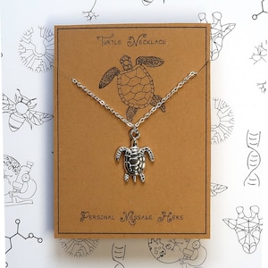 Turtle Necklace with Personalised Message