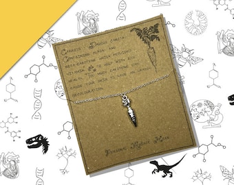 Tiny Carrot Necklace with Personalised Message