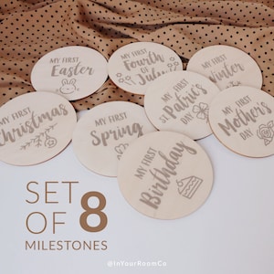 Cartes d'étape de vacances, jalons signes bébé, souvenir de photographie de première année, accessoires photo Plaques mois semaines, annonce de naissance