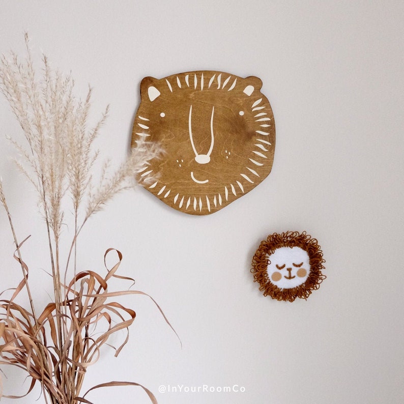 Lion Head Wall Decor, Safari Nursery Wall Hangings, Christmas Gift