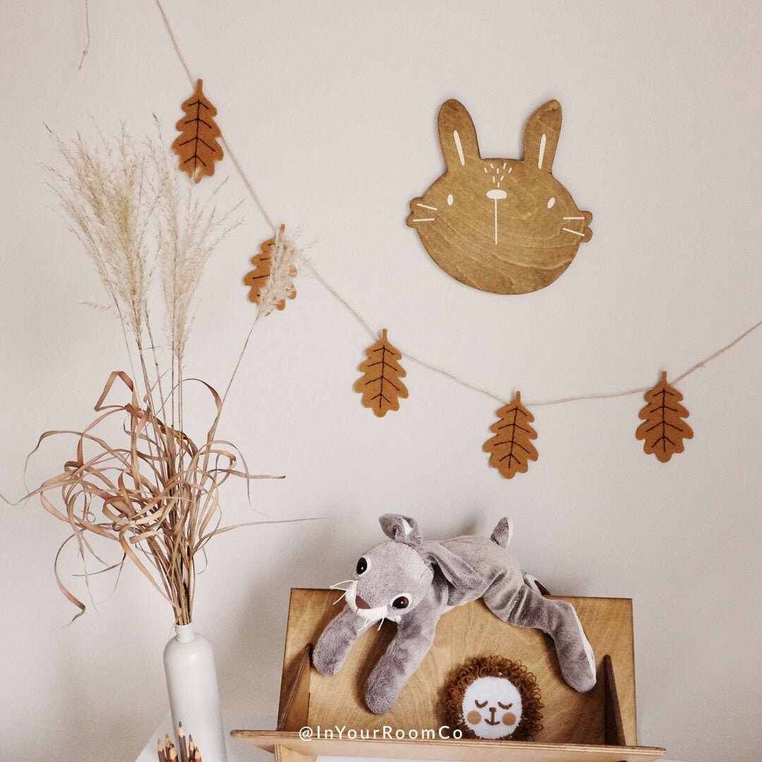 Bunny Wall Decor Wooden Animal Head Nursery Wall Hangings Etsy