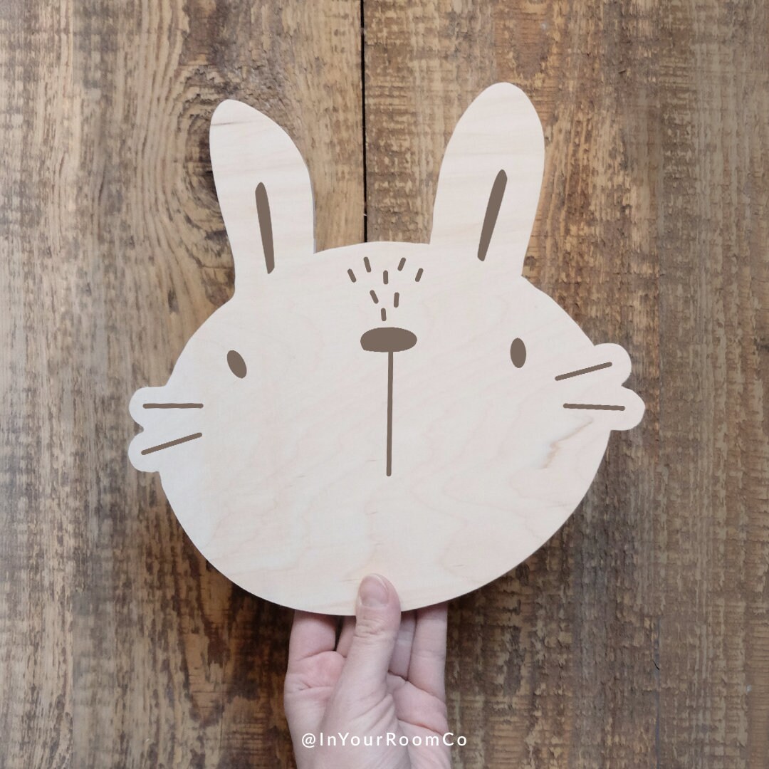 Bunny Wall Decor Wooden Animal Head Nursery Wall Hangings Etsy