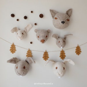 White Bunny Rabbit Wall Decor, Hanging Faux Taxidermy Head, Woodland ...