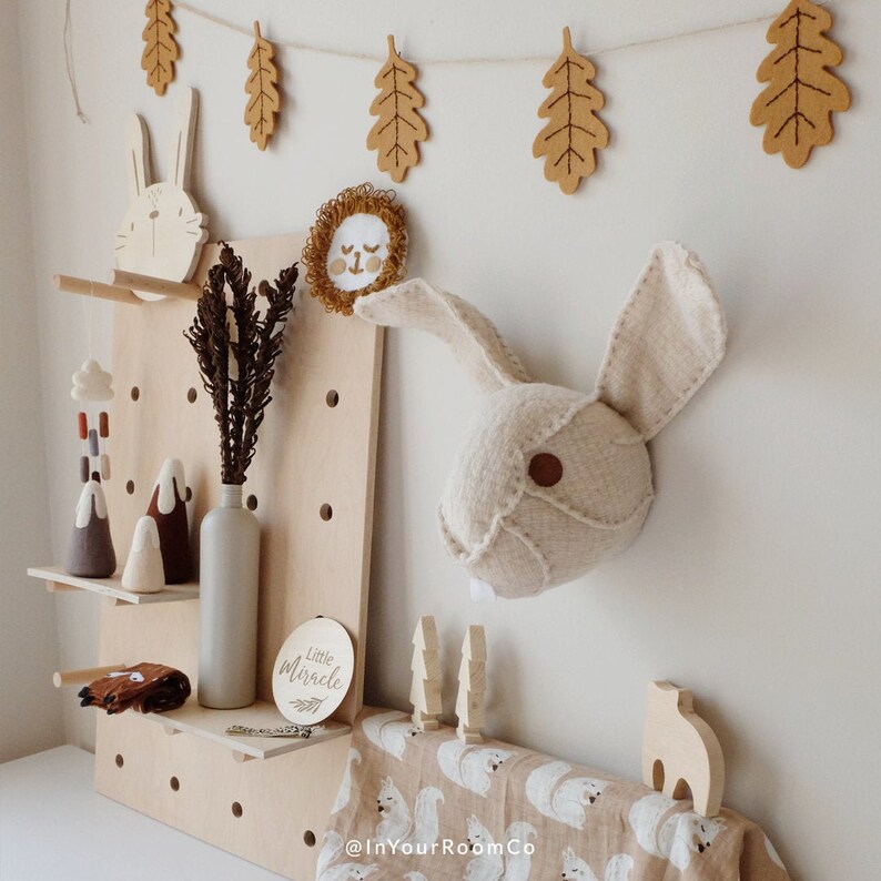 White Bunny Rabbit Wall Decor Hanging Faux Taxidermy Head - Etsy