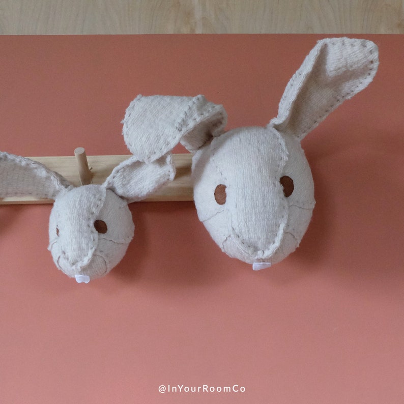 White Bunny Rabbit Wall Decor Hanging Faux Taxidermy Head - Etsy