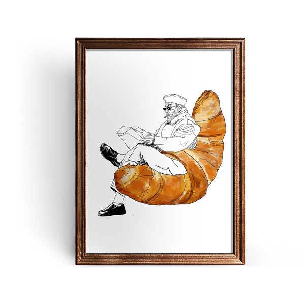 Croissant Digital Download Illustration