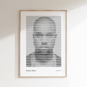 kanye west poster, sound wave art, hypebeast room decor, digital download